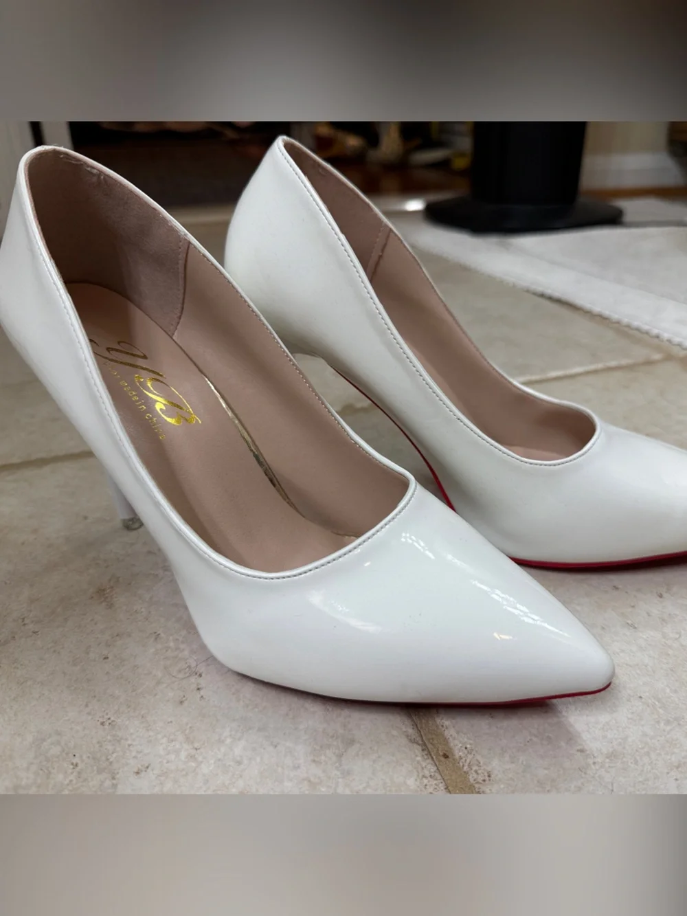 White Patent Pointed-Toe Women's Pumps